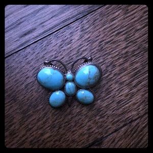 Turquoise Butterfly Pendant Necklace
